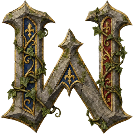 The Wyrdenlore logo: a stone W wrapped in ivy